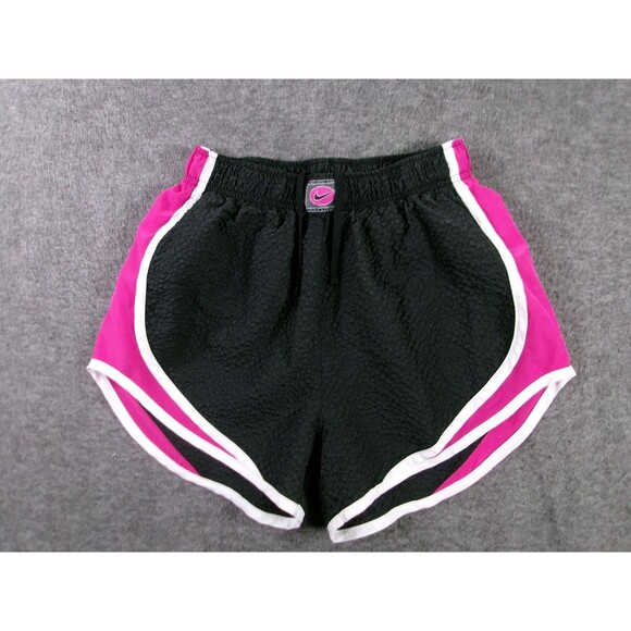 Nike Shorts Womens S Black Pink Athletic Running Split Side Trim Elastic Waist - Picture 1 of 10